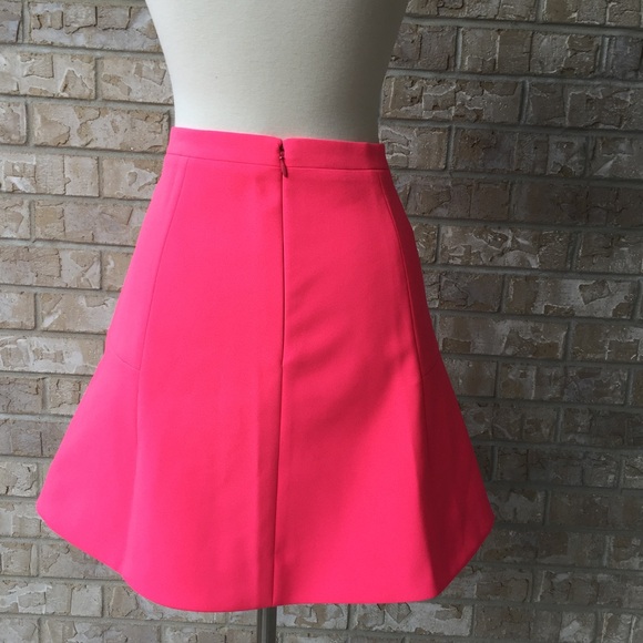 J Crew Lined Zip Bell A-Line Neon Pink Skirt 4🌸 - Picture 2 of 5